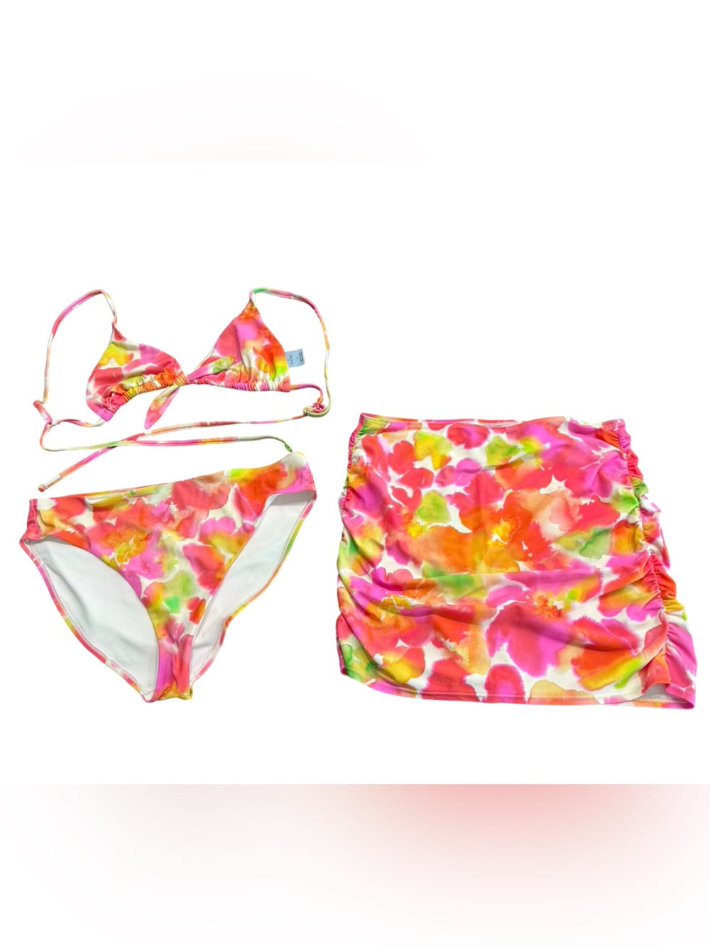 Shade & Shore Floral Print Bikini and Skirt Set